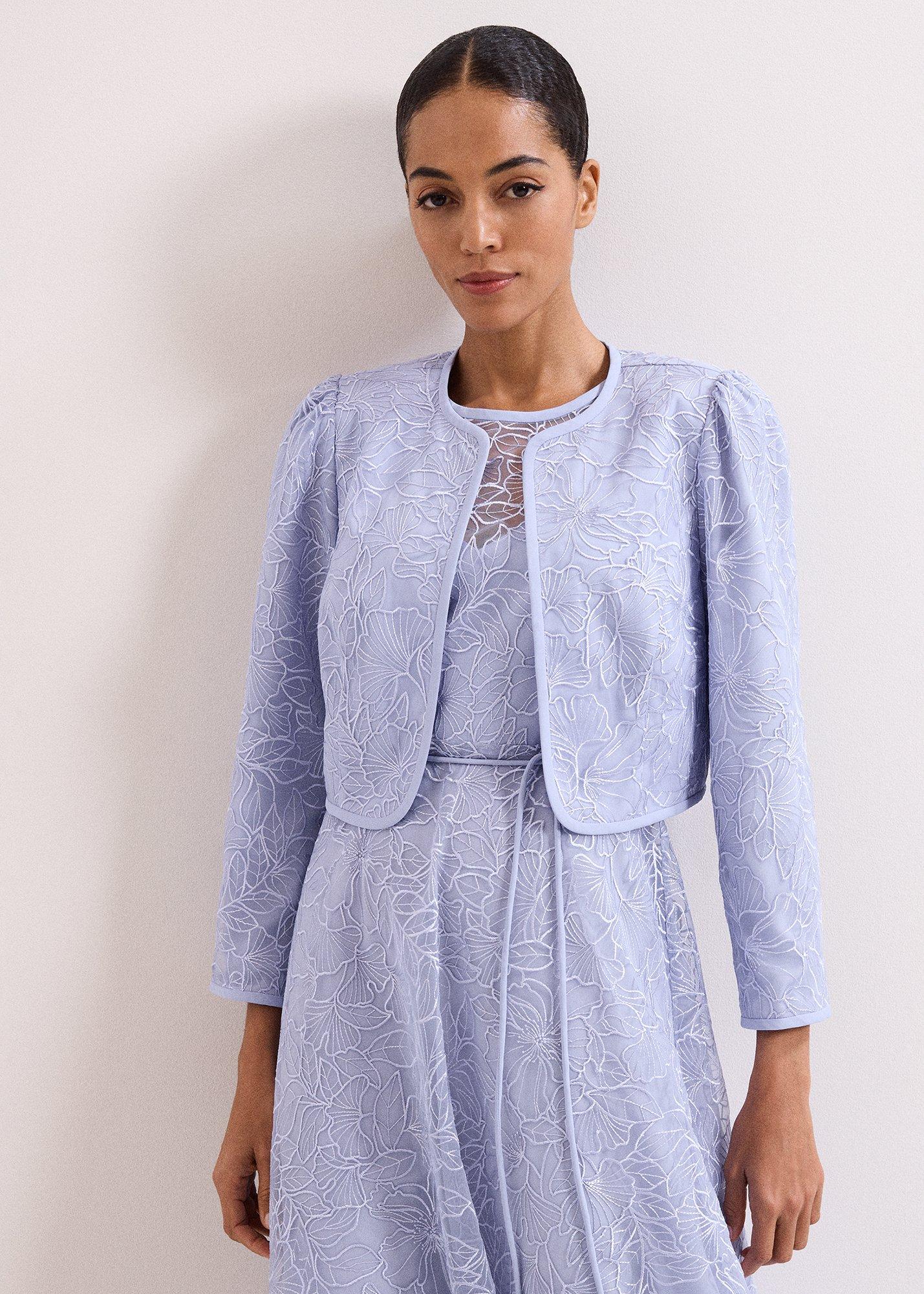 Sakura Blue Embroidered Jacket
