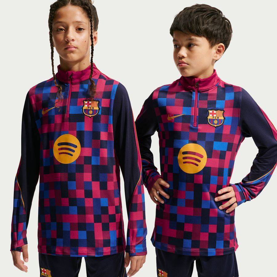 [EFKS] Barcelona Dri FIT Strike Noble Red/Blackened Blue/Mineral Training Kids Yellow