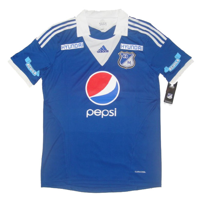 Elite Series 2013 CD Los Millonarios Home Blue Soccer Jersey Shirt