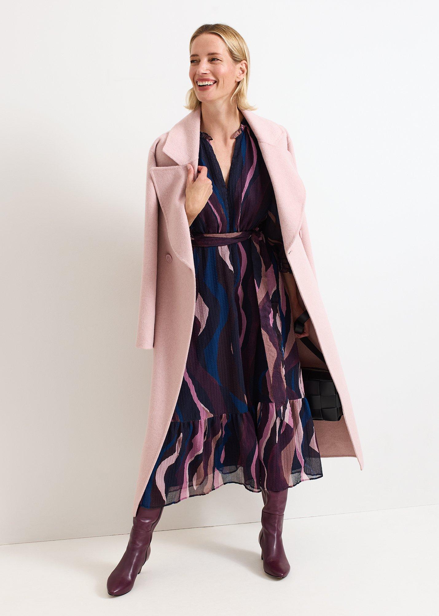 Petite Carra Swirl Puff Sleeve Midi Dress
