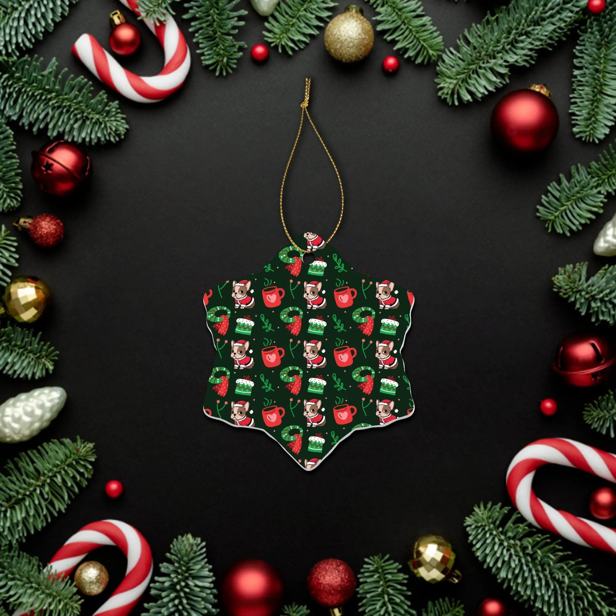 French Bulldog Lover Stella Christmas Ornaments Cute Home Decor