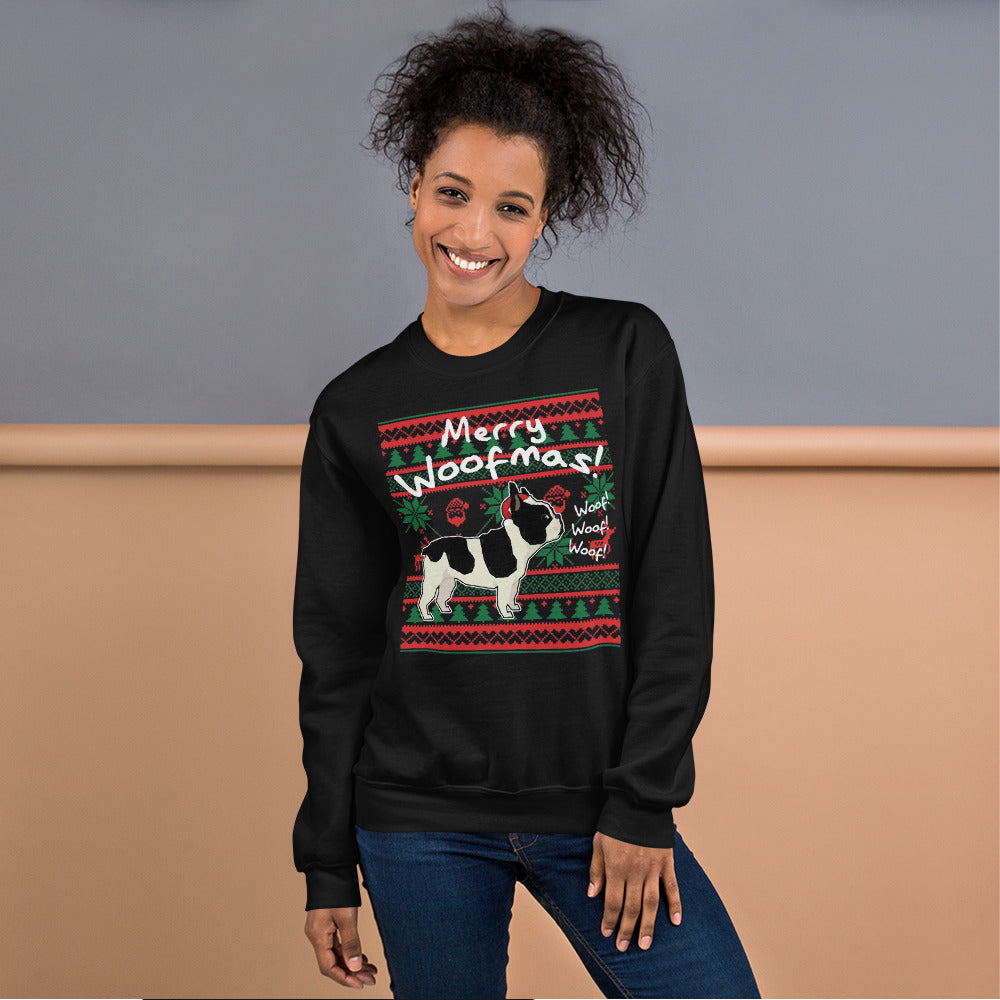 French Bulldog Merry Woofmas Unisex Sweatshirt Durable Dog Item