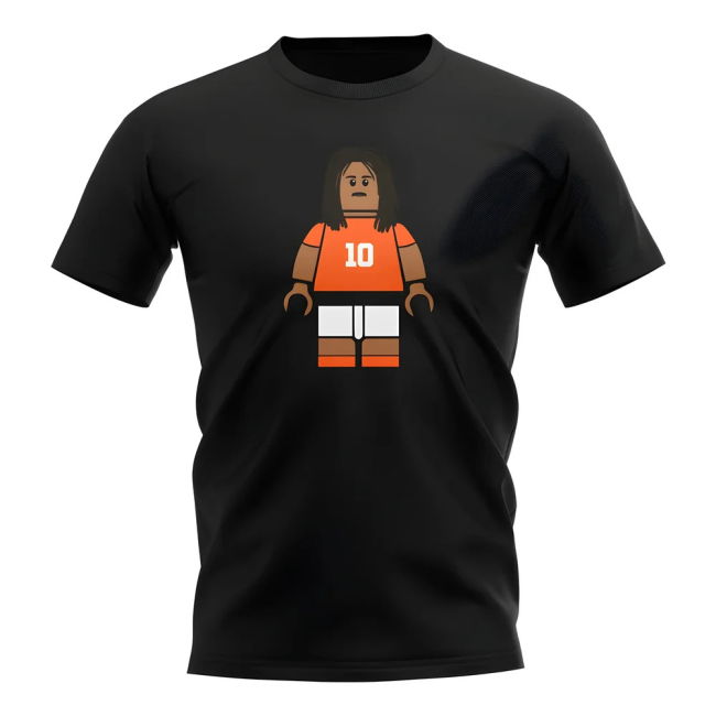 Ruud Gullit Holland Brick Footballer T-Shirt (Black) Quality