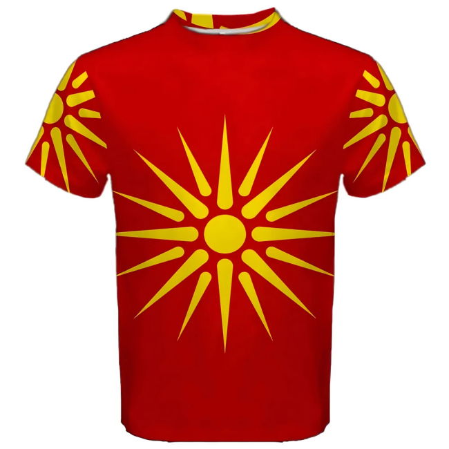 Old Republic of Macedonia Flag Sublimated Sports Jersey
