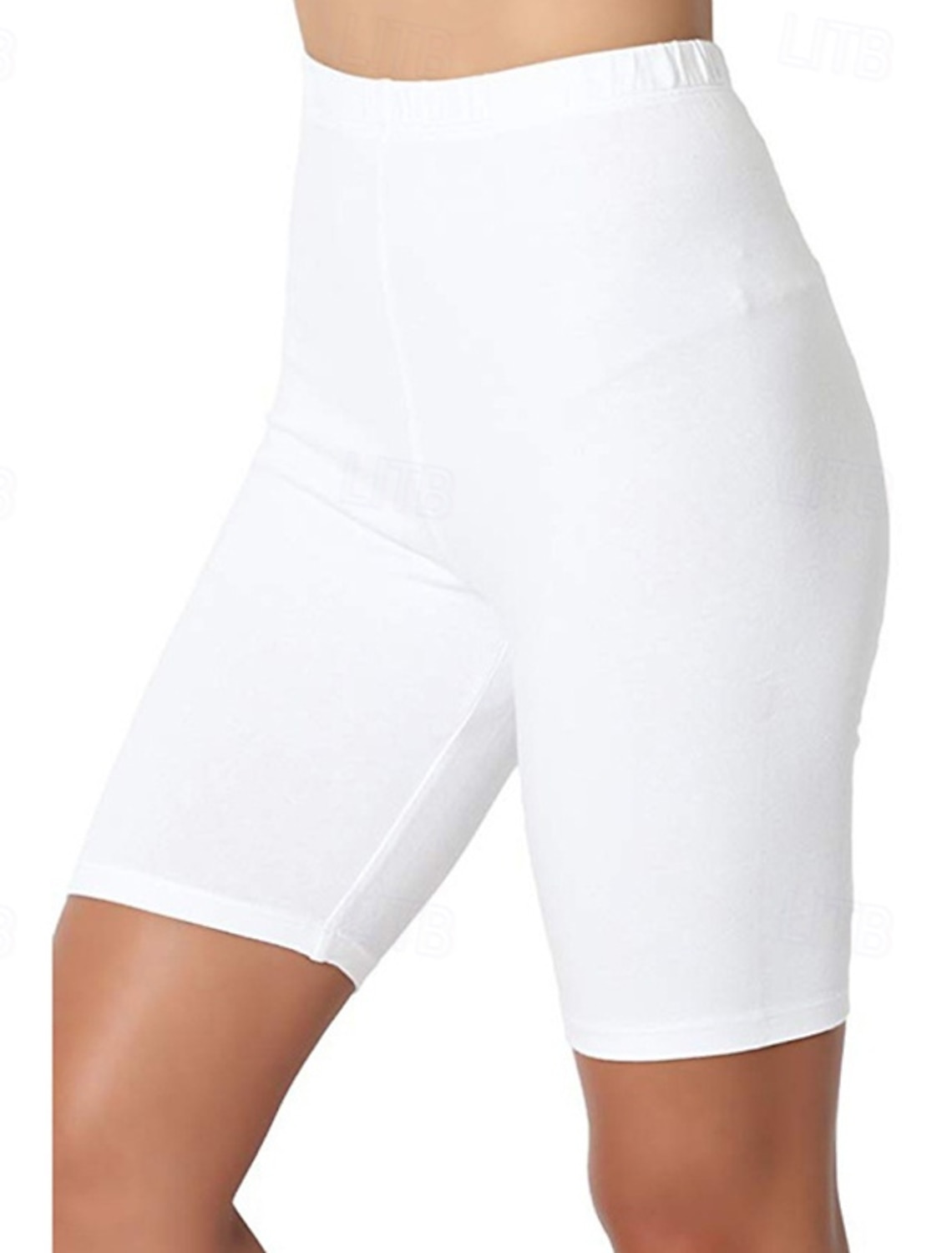 Women's Shorts Leggings Cozy Leggings Streetwear Casual Knee Length High Waist Plain Elastic Waist Breathability Stretchy Vacation Street Daily Wear Black White Pink Navy Blue Summer Regular Fit