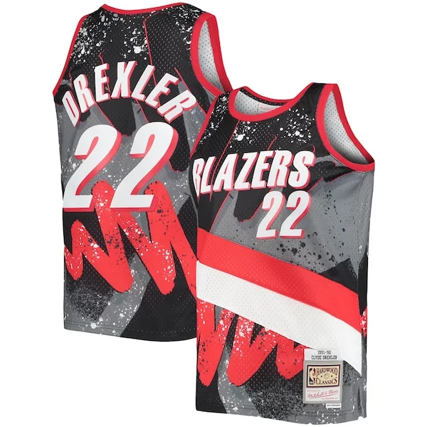 Clyde Drexler POR Swingman Jersey - authentic classic - Black