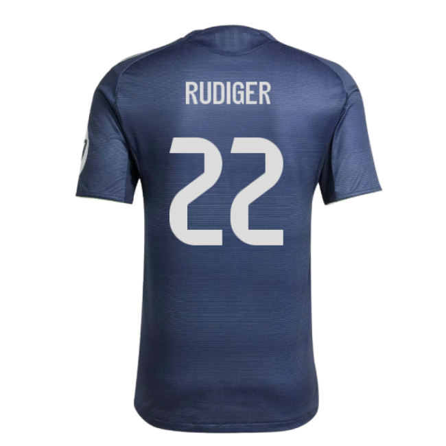 Official 2025-2026 Real Madrid Authentic Away Shirt (Rudiger 22)