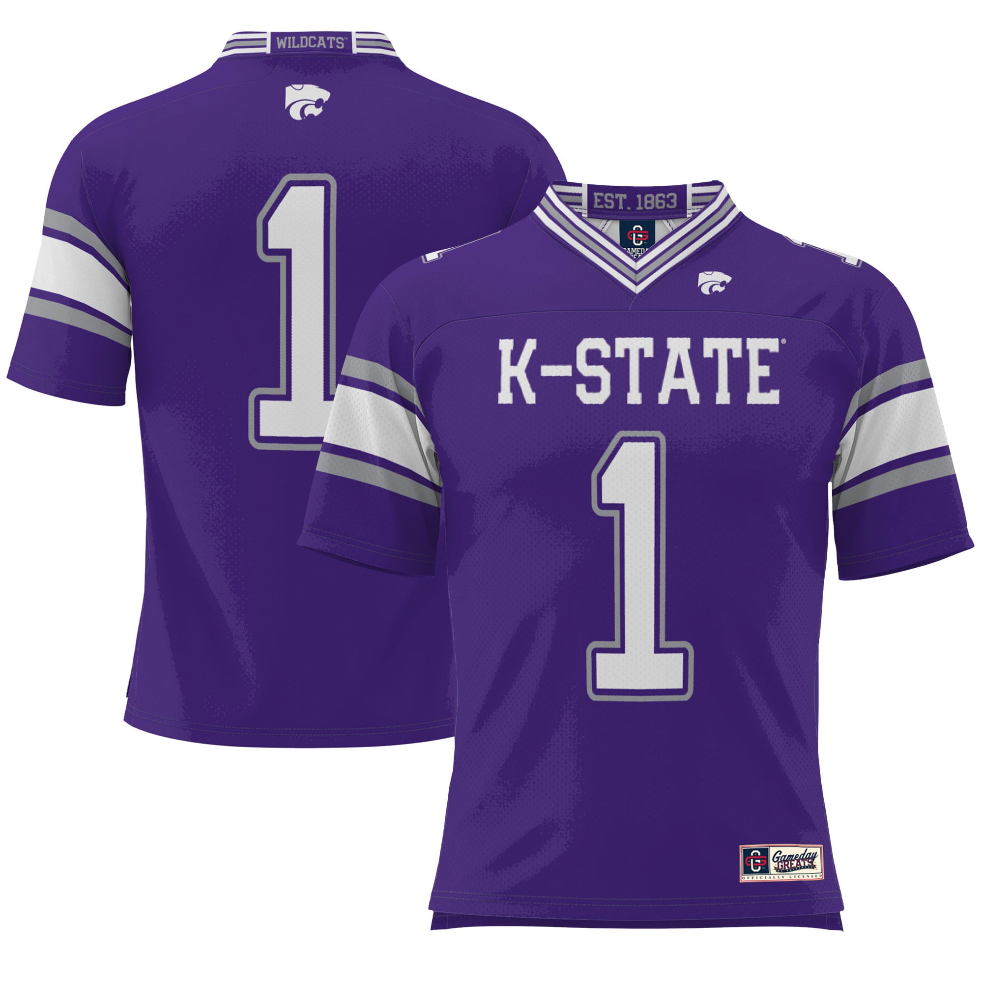 Youth #1 Purple Kansas State Wildcats Endzone Football Jersey