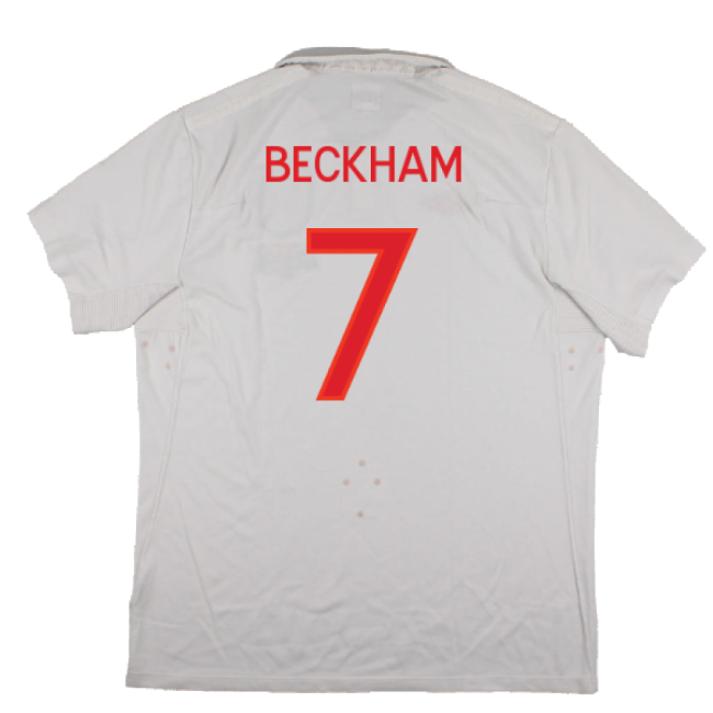 England 2009-10 World Cup Home shirt (XL) (Very Good) (BECKHAM 7)