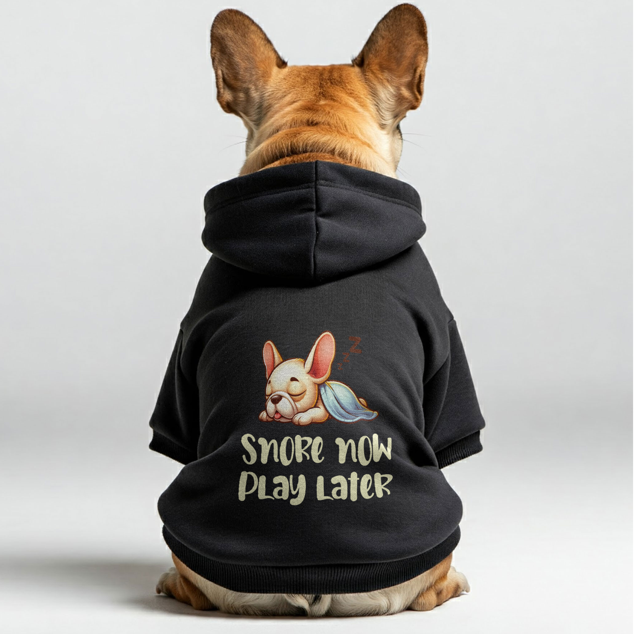 Snore Now, Play Later - Frenchie Lover Personalized French Bulldog Hoodies With Funny Quotes – Stylish, Cozy, And Premium 100% Cotton Outdoor Style