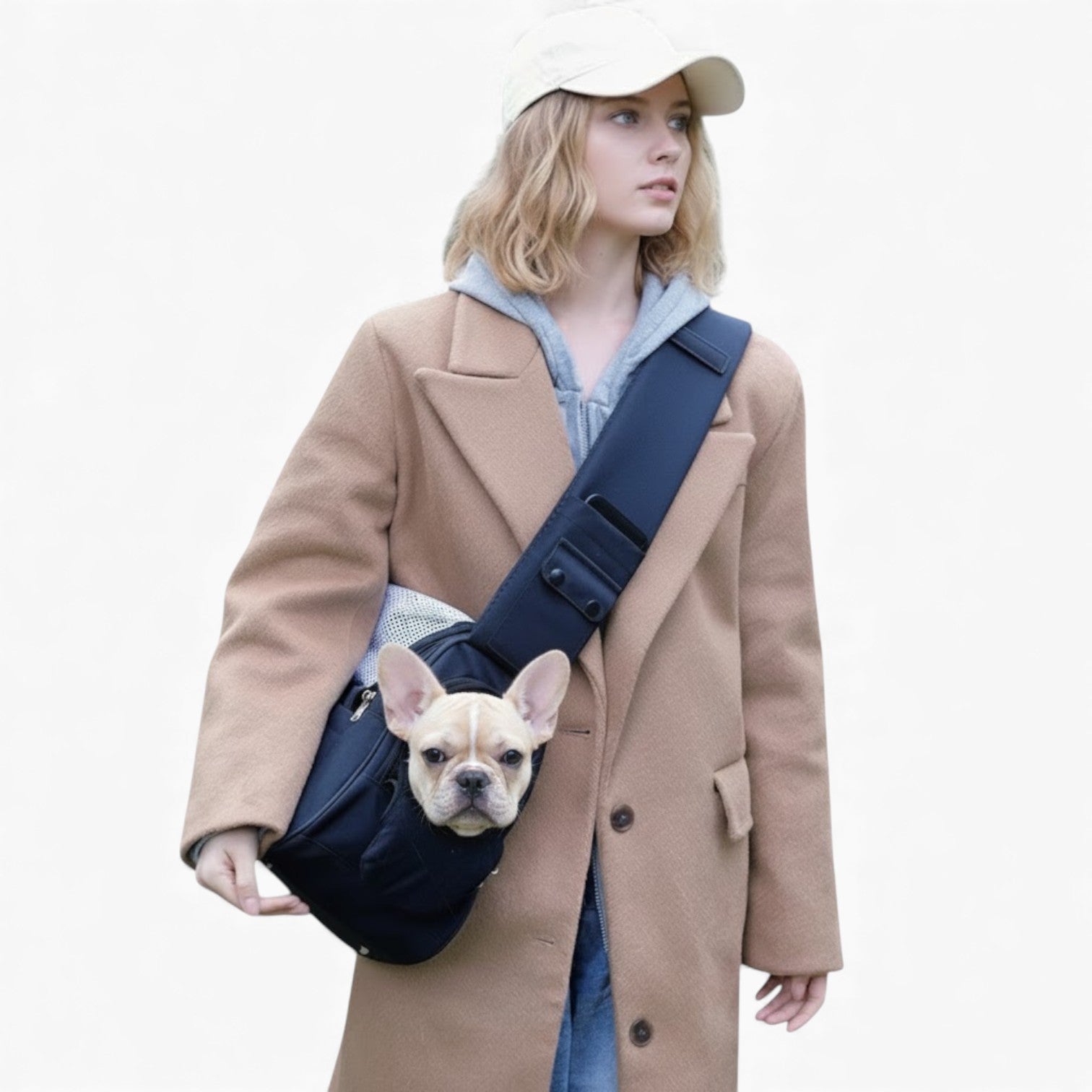 Pet-Lover Bullpaw Frenchie Outing Shoulder Carrier – Breathable Porta...