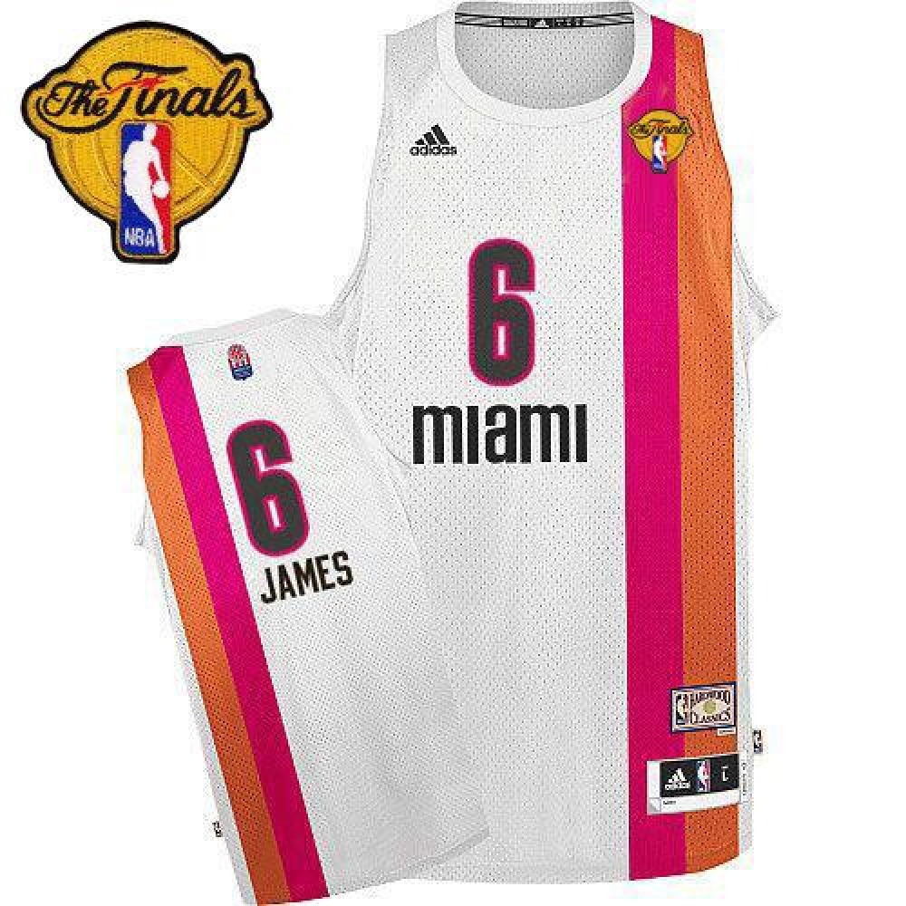 Performance Affordable Men's MIA #6 LeBron White Basketball Jersey