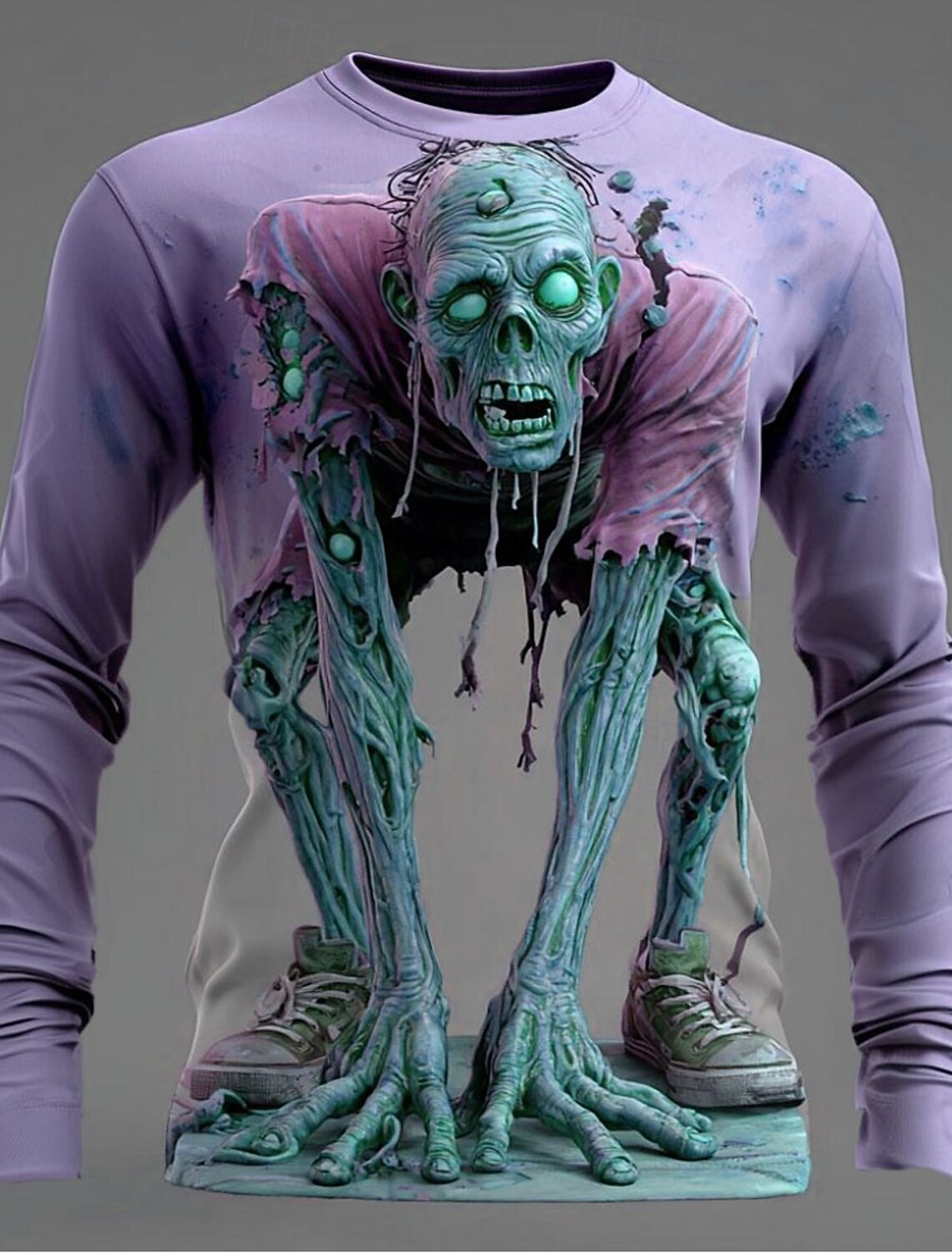 Men's Optical Illusion Zombies 3D T Shirt Short Sleeve Print Crew Neck