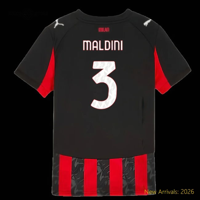 2025-2026 AC Milan Home Shirt (Kids) (Maldini 3)