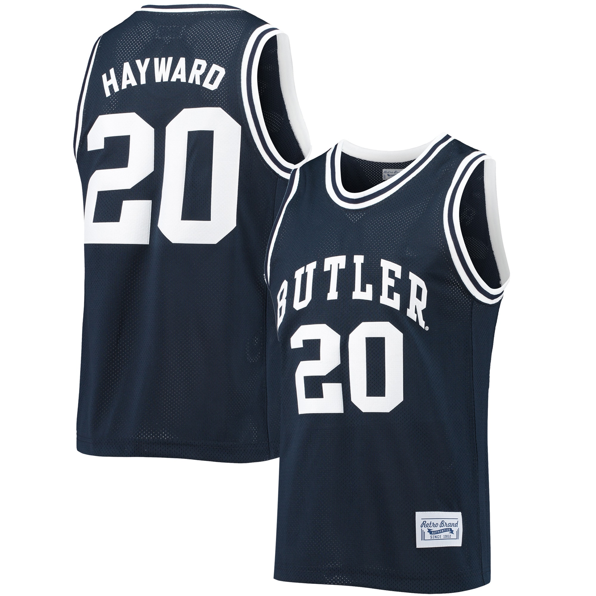 [NJP] Gordon Hayward Butler Bulldogs Original Retro Brand Commemorative Classic Basketball Jersey - Navy