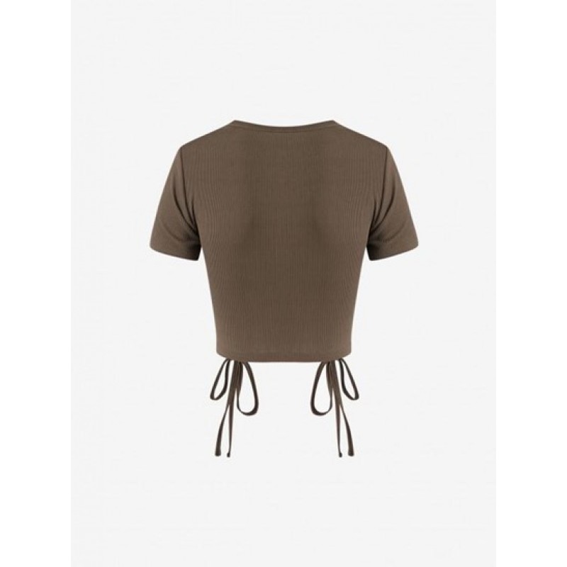 Ribbed Cinched Baby Tee EV2798