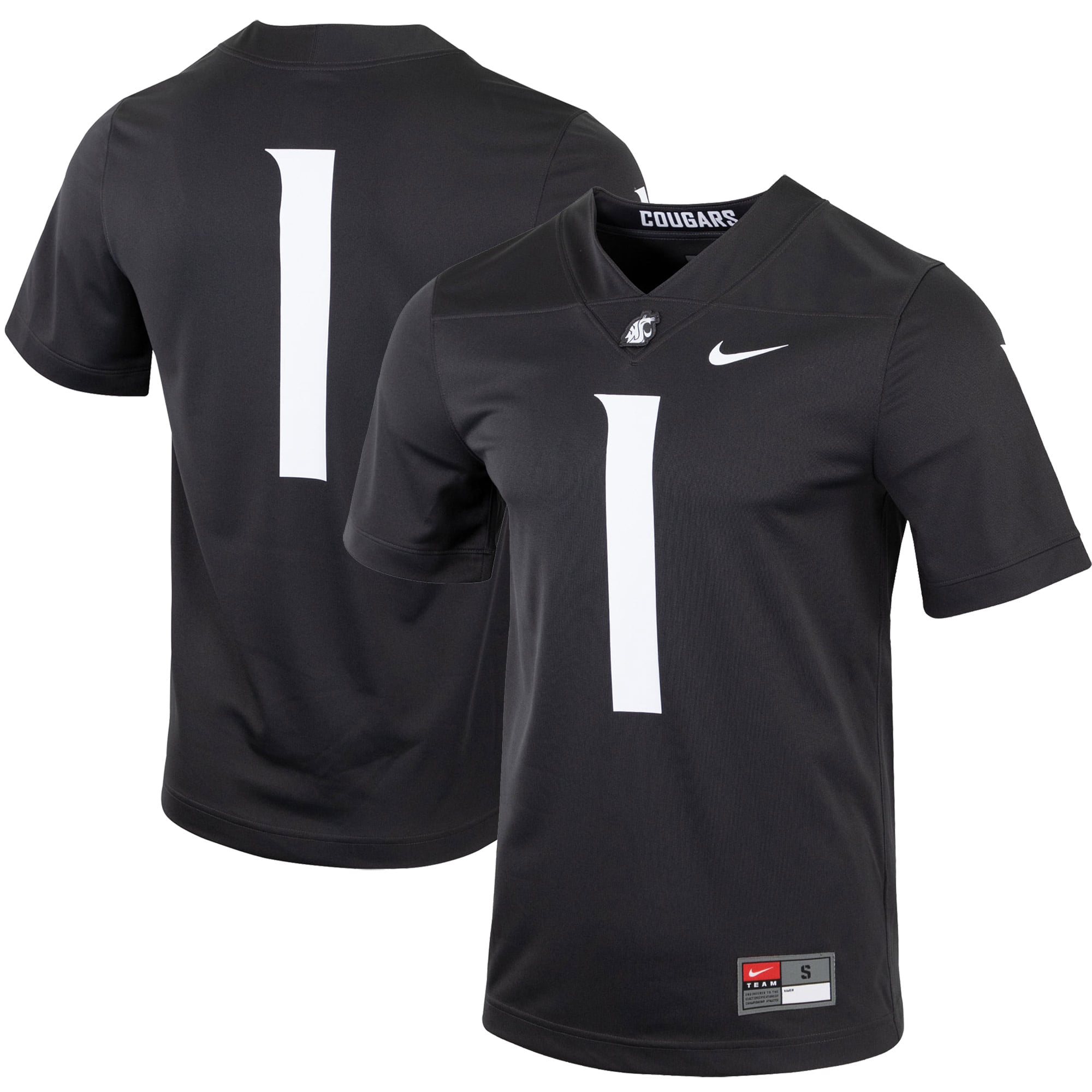 Men's #1 Charcoal Washington State Cougars Football Jersey