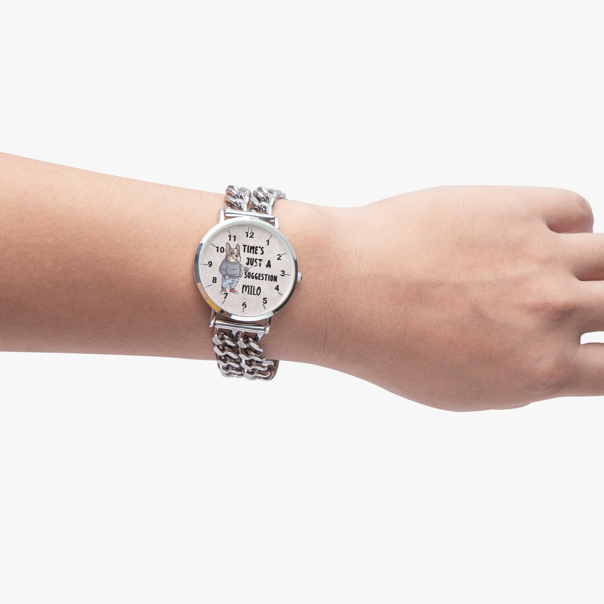 French Bulldog Time’s Just A Suggestion Personalized Chic Hollow Strap