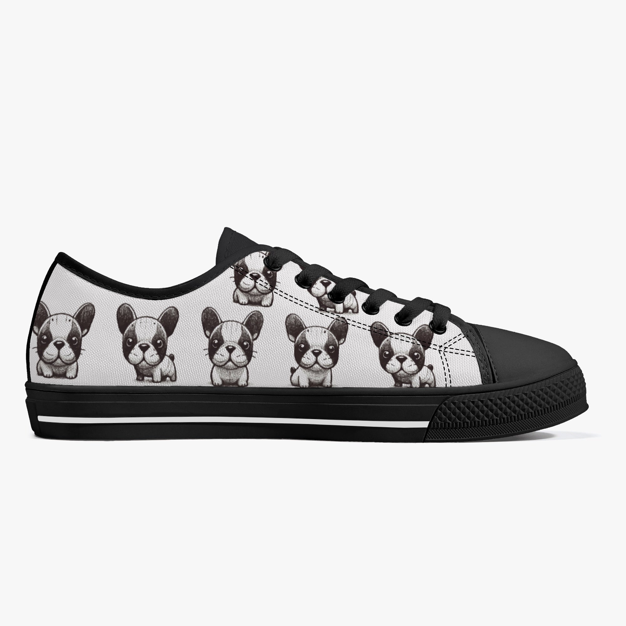 Frenchie-Fan Camilla - Classic Low-top Canvas Shoes for Everyday Wear