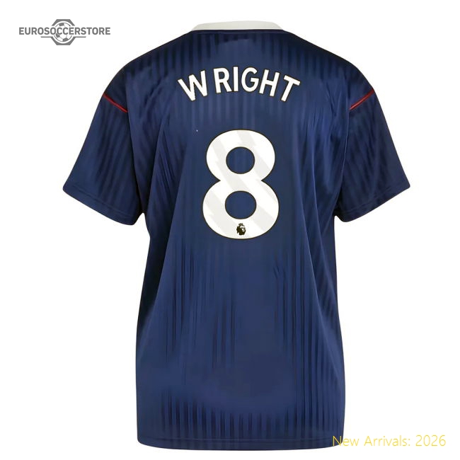 Arsenal Terrace Icons Shirt (Navy) (Wright 8) In Multiple Adult Sizes