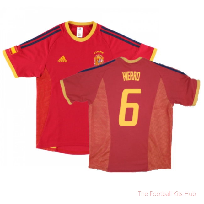 Spain 2002-04 Home Shirt ((Good) XL) (Hierro 6)