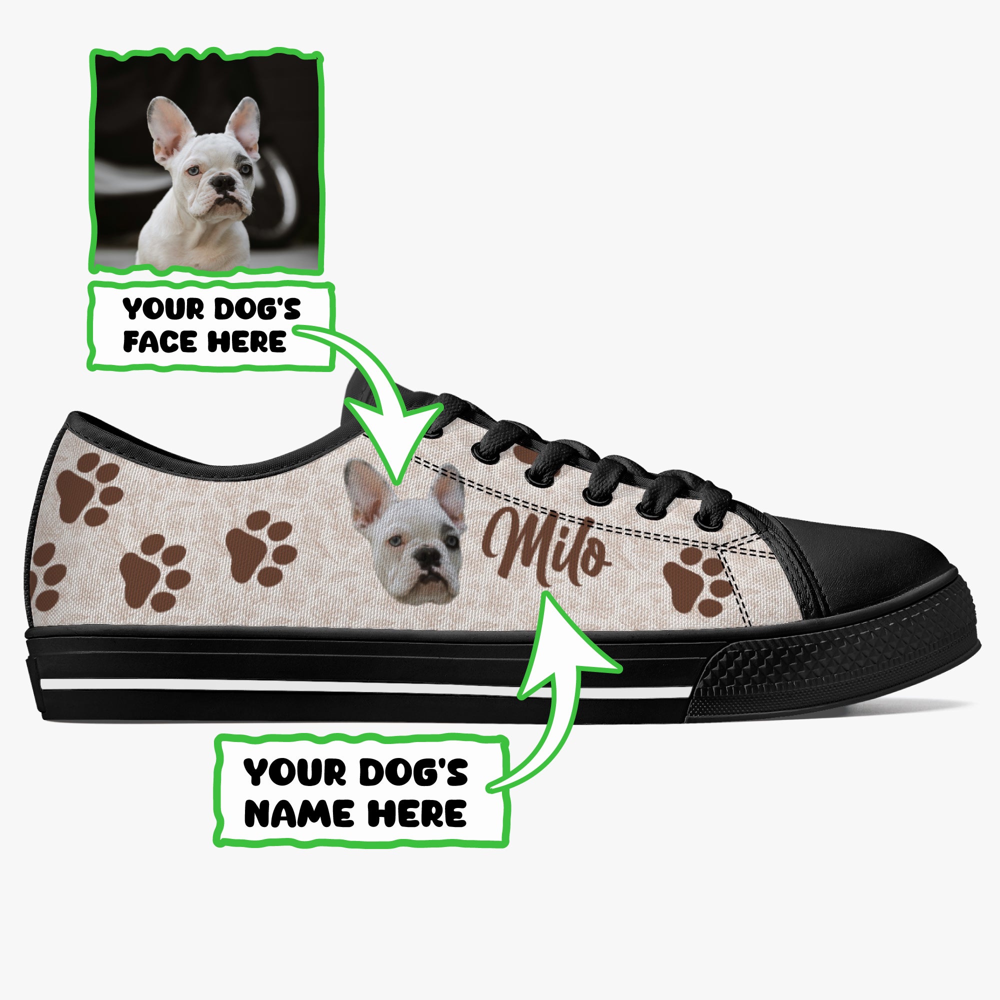French Bulldog Lover Deebo Personalized Classic Low Top Canvas Shoes Casual Footwear