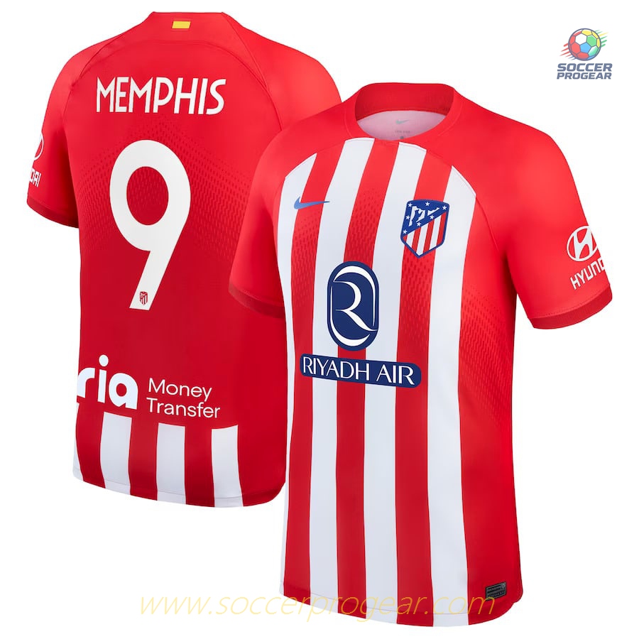 Atletico Madrid Memphis Home Team Football Jersey 2023 2024