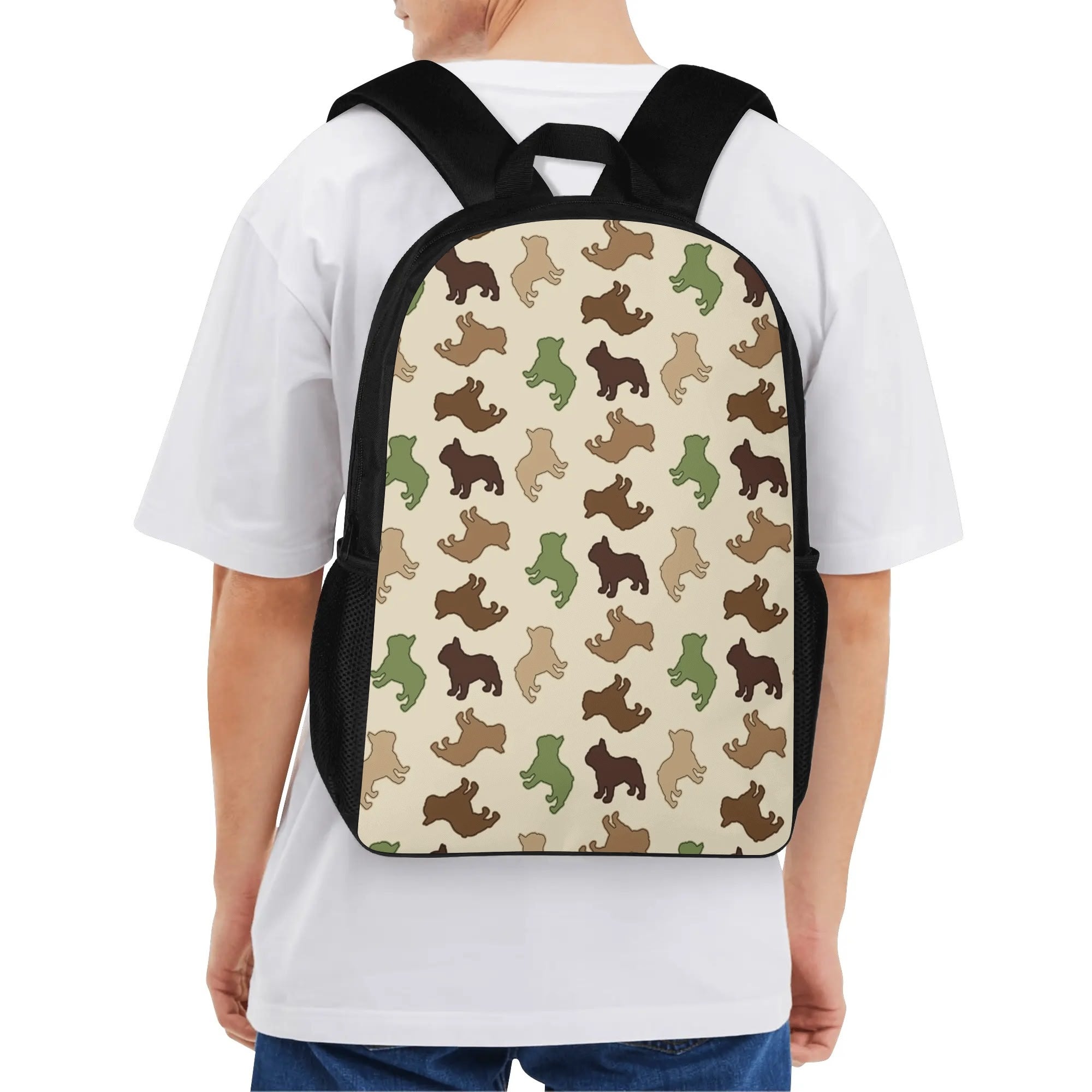 Stylish Frenchie-Fan Luna - 17 Inch Backpack for Street Style Stylish