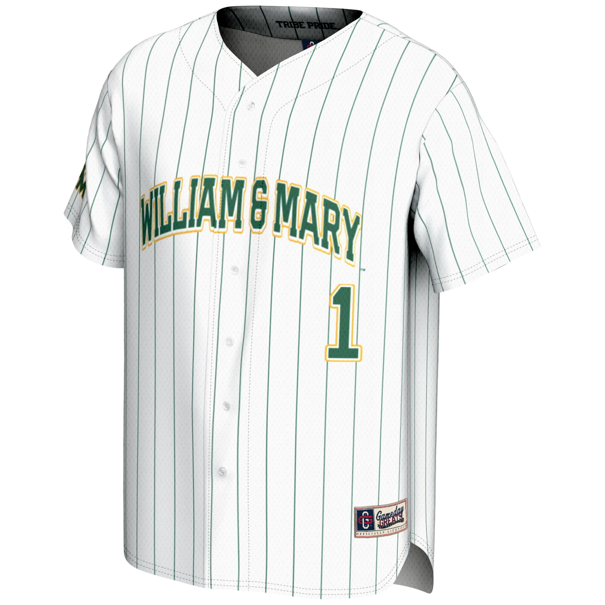 [NJP] William & Mary Tribe GameDay Greats Lightweight Baseball Fashion Jersey - White
