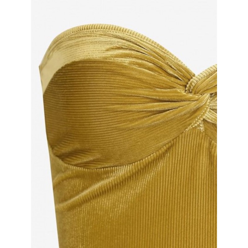 Ribbed Twisted Bandeau Top KT7569