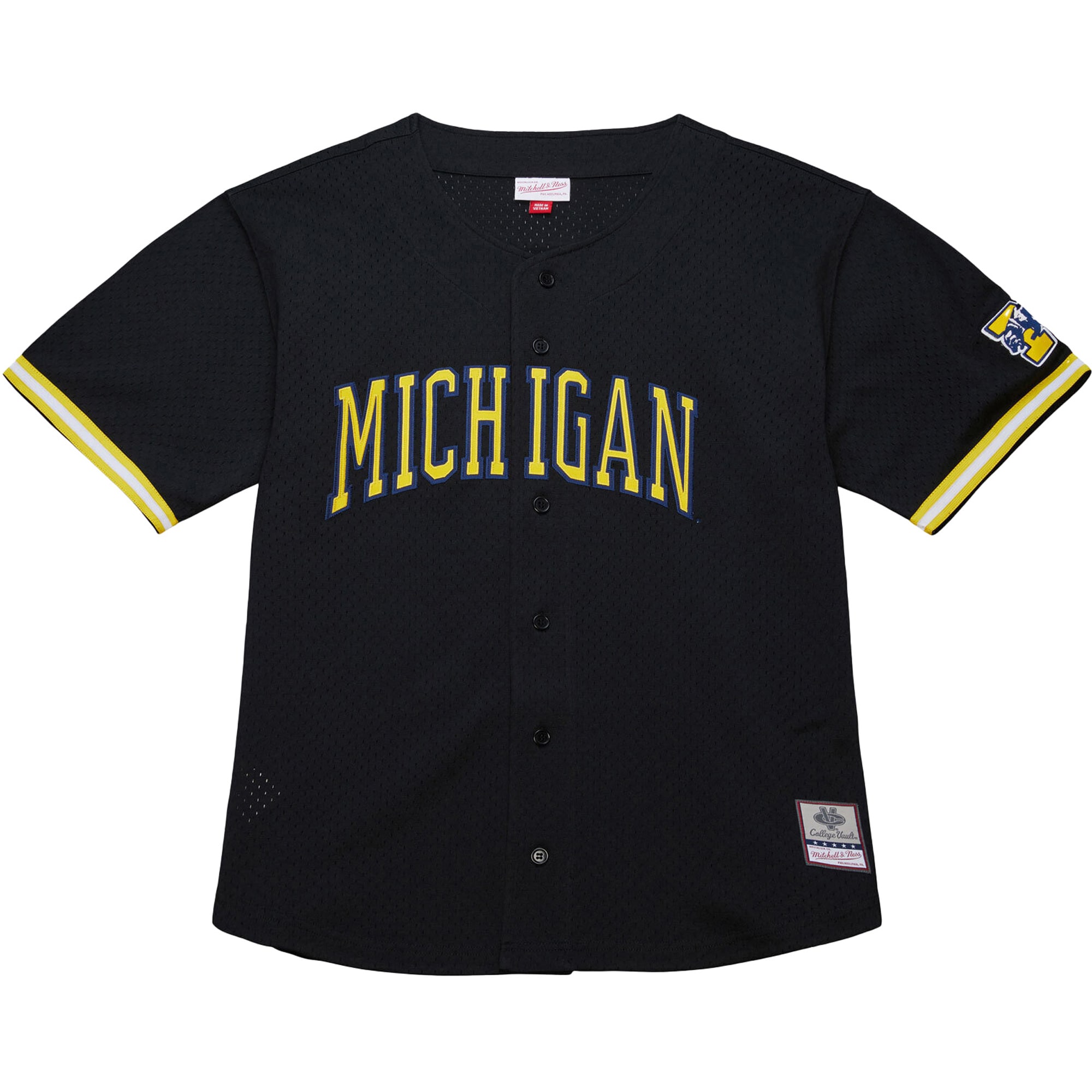[DDG] Michigan Wolverines On The Clock Full-Button Fashion Jersey - Black