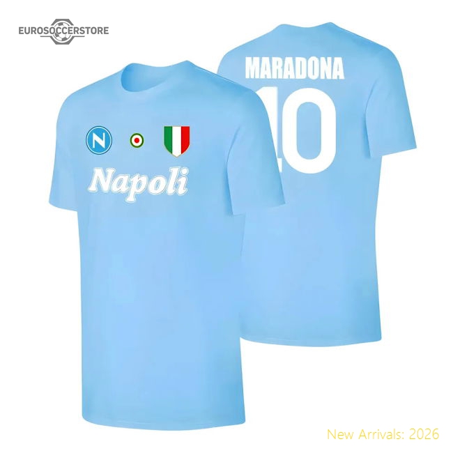 86/87\' Napoli \'Vintage T-Shirt Maradona - Light Blue In Multiple Sizes