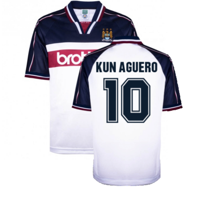Premium Manchester City 1998 Away Shirt (kun Aguero 10) - Premium