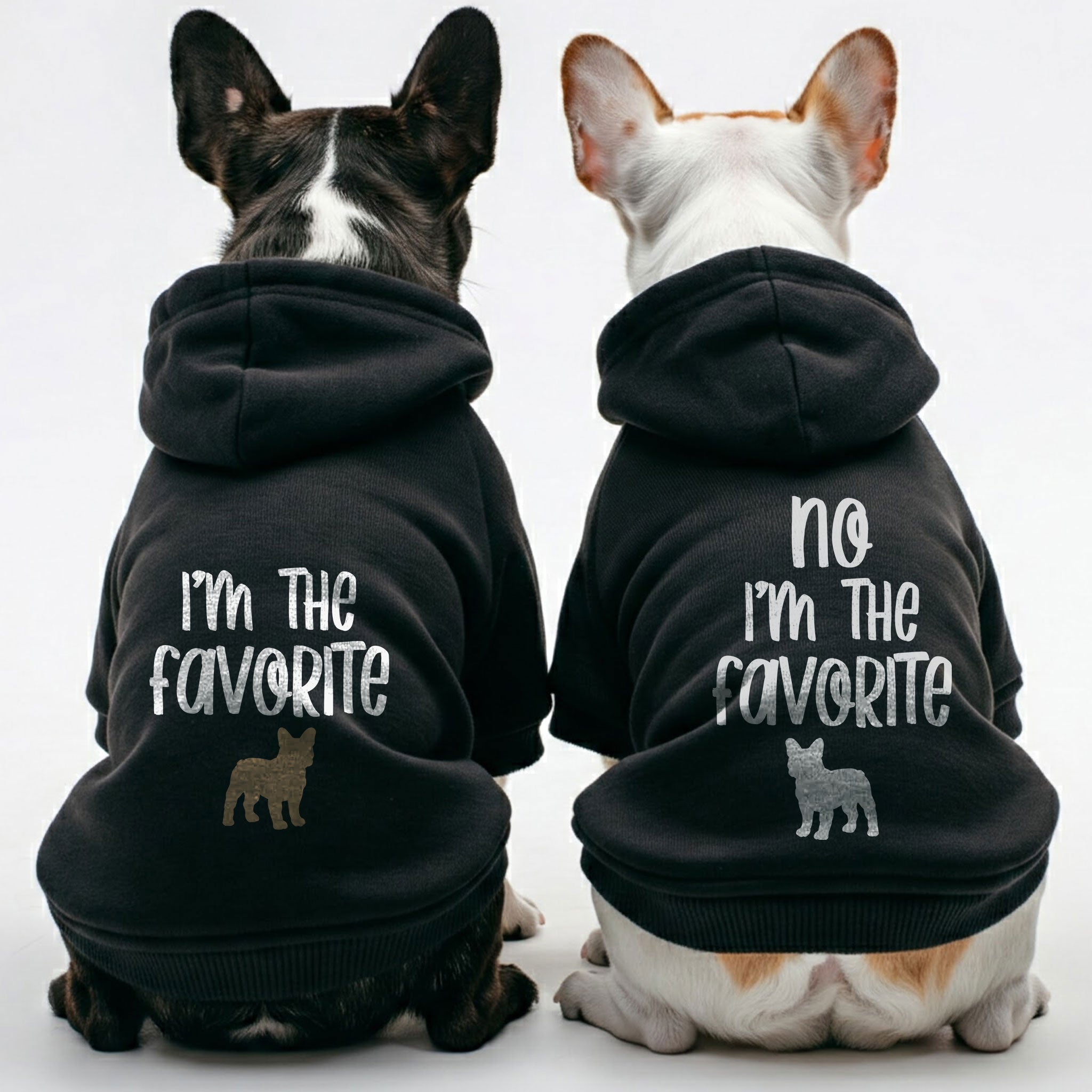 I’m the favorite and No, I’m the favorite - Matching French Bulldog Hoodies – Stylish, Cozy & Personalized!