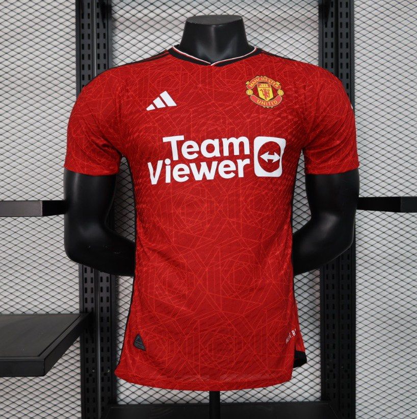 Moisture Wicking Man Utd Manchester United 2324 Home Kit Red Soccer