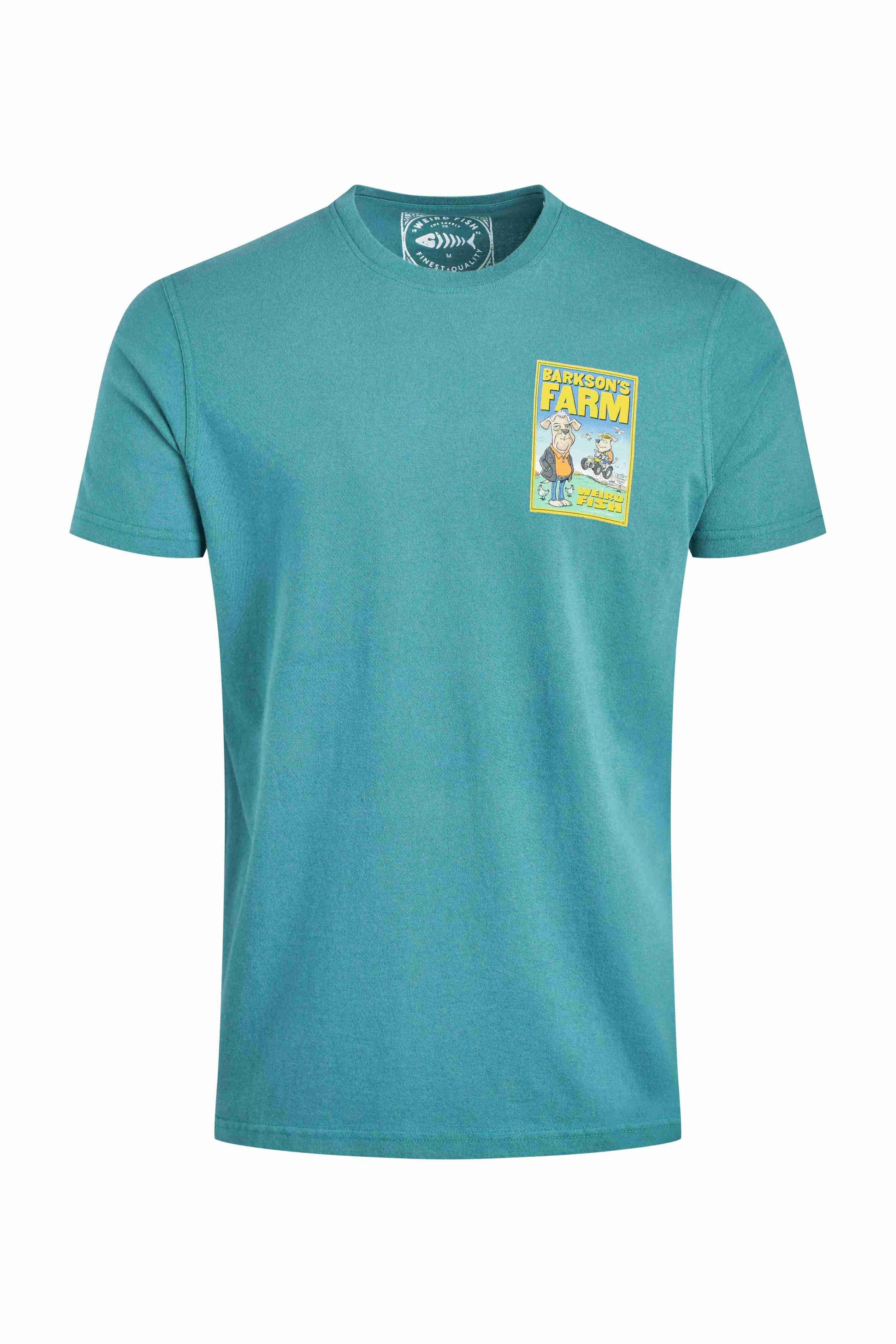 Barkson's Farm Back Print Artist T-Shirt Deep Teal