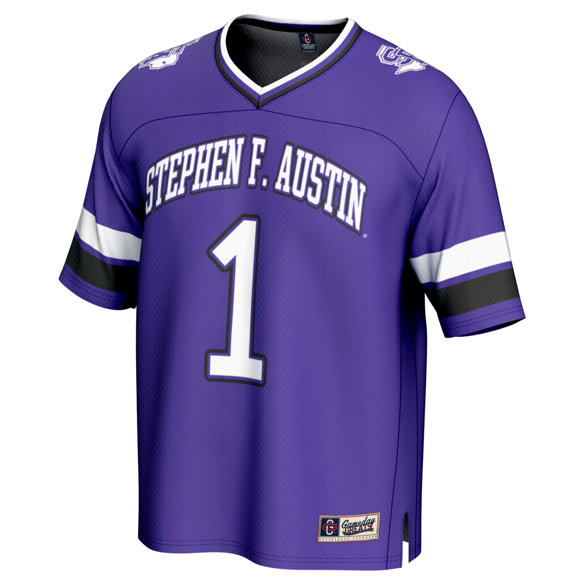 #1 Stephen F Austin Lumberjacks GameDay Greats Unisex Lightweight Collegiate Football Fashion Jersey - Purple