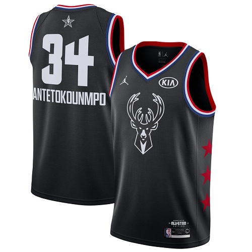 Jordan Bucks Black Giannis Antetokounmpo #34 Jersey - On Sale