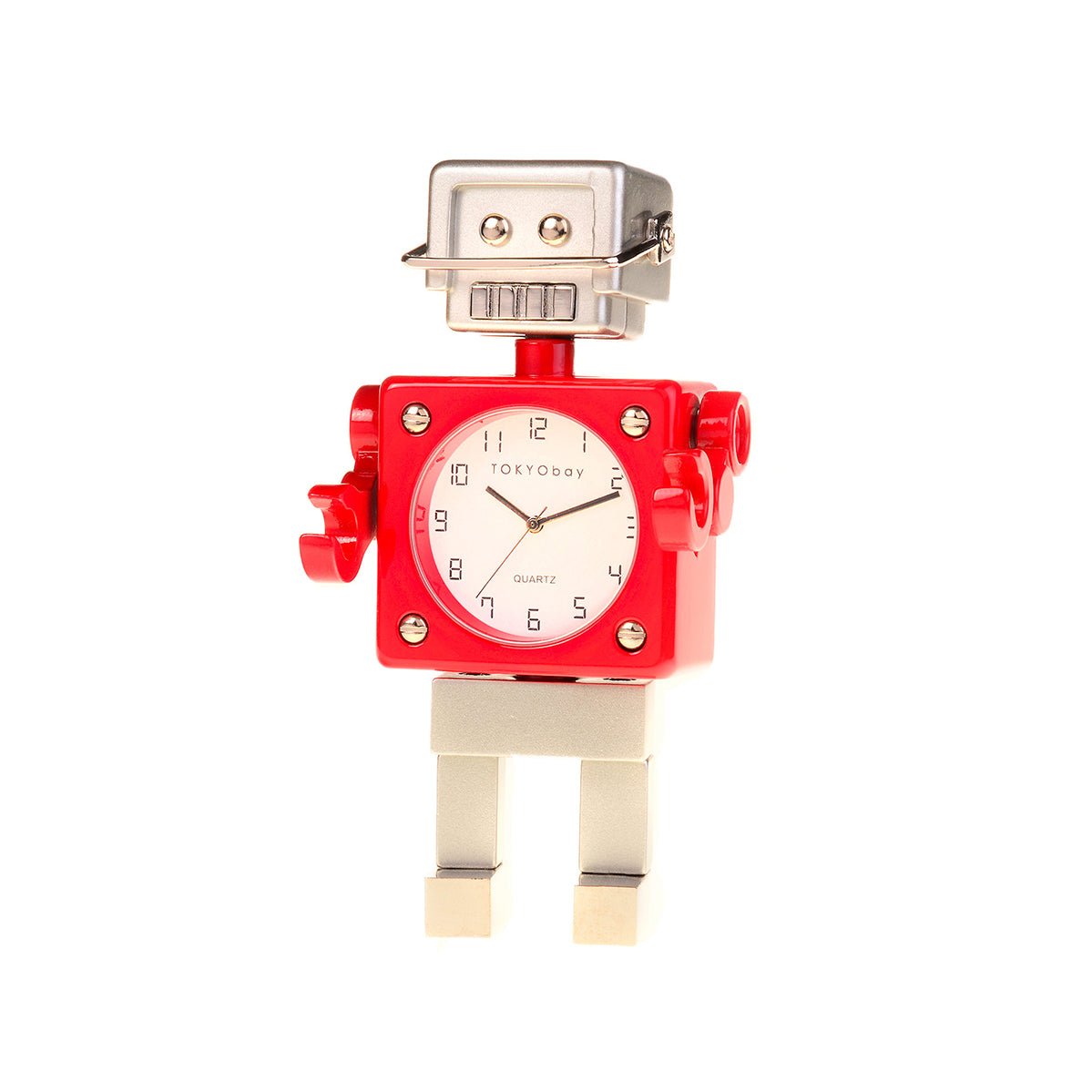 Football Robot Clock - Red/Silver
