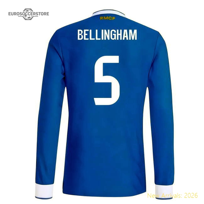 Premium 2025-2026 Real Madrid Authentic Long Sleeve Third Shirt (Bellingham
