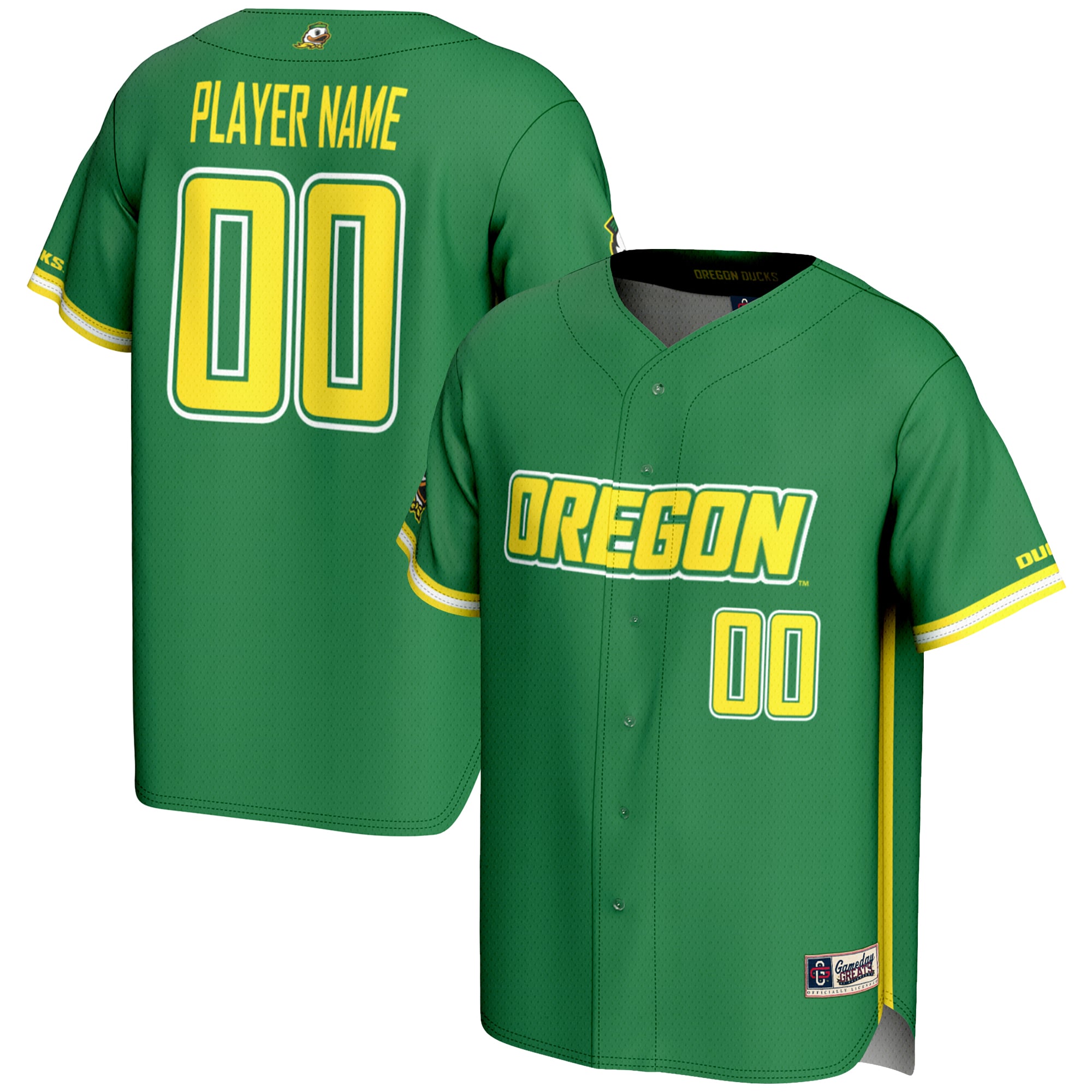 Oregon Ducks GameDay Greats Youth NIL Pick-A-Player Lightweight Baseball Jersey - Green
