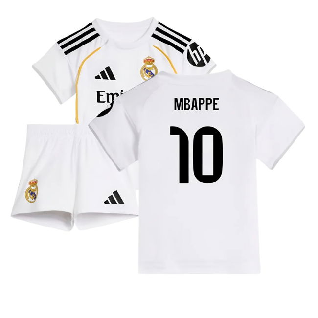 2025-2026 RM Home Football Shirt - Baby (Mbappe 10) Durable Stitching