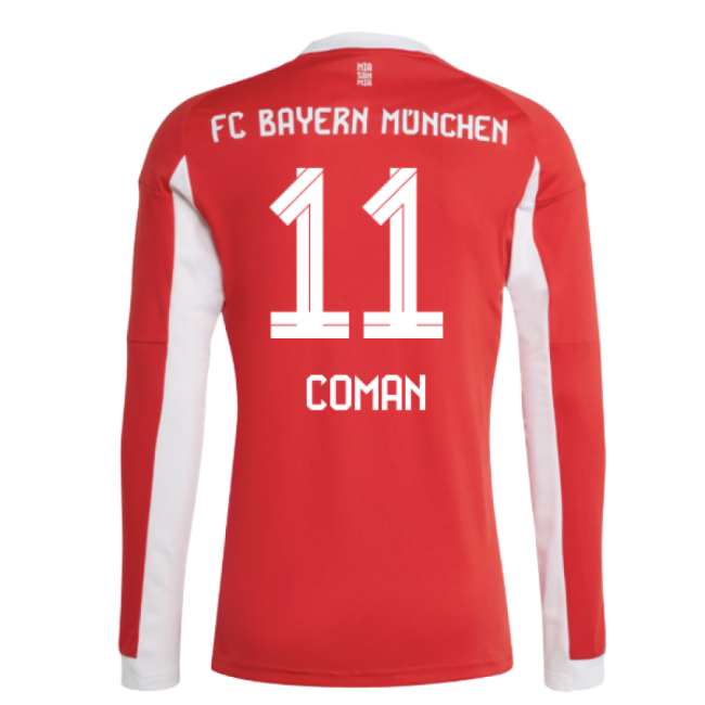 Best-Selling 2025-2026 Bayern Munich Long Sleeve Home Shirt (Coman 11)
