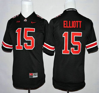 Men's OSU Buckeyes Black 2024 high quality Ezekiel Elliott #15 away