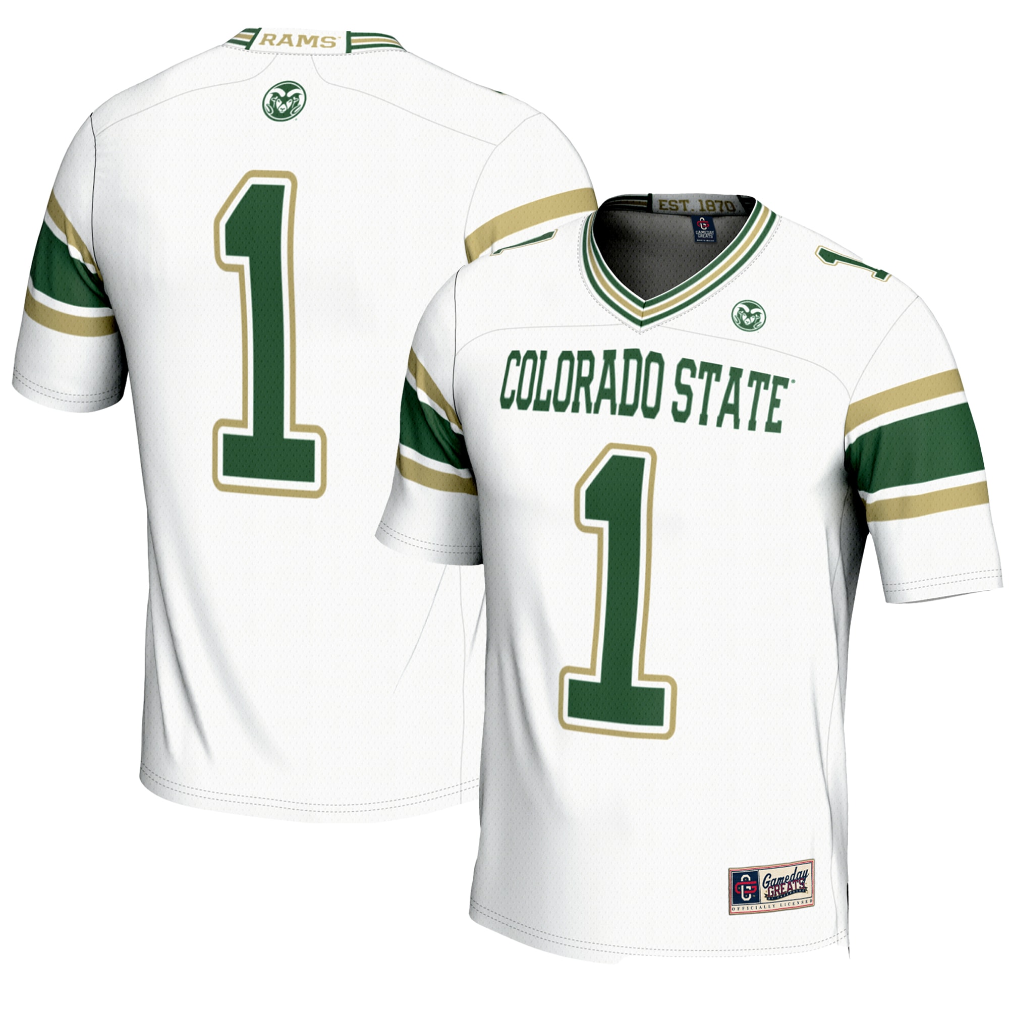 #1 Colorado State Rams GameDay Greats Endzone 26/27 Football Jersey - White