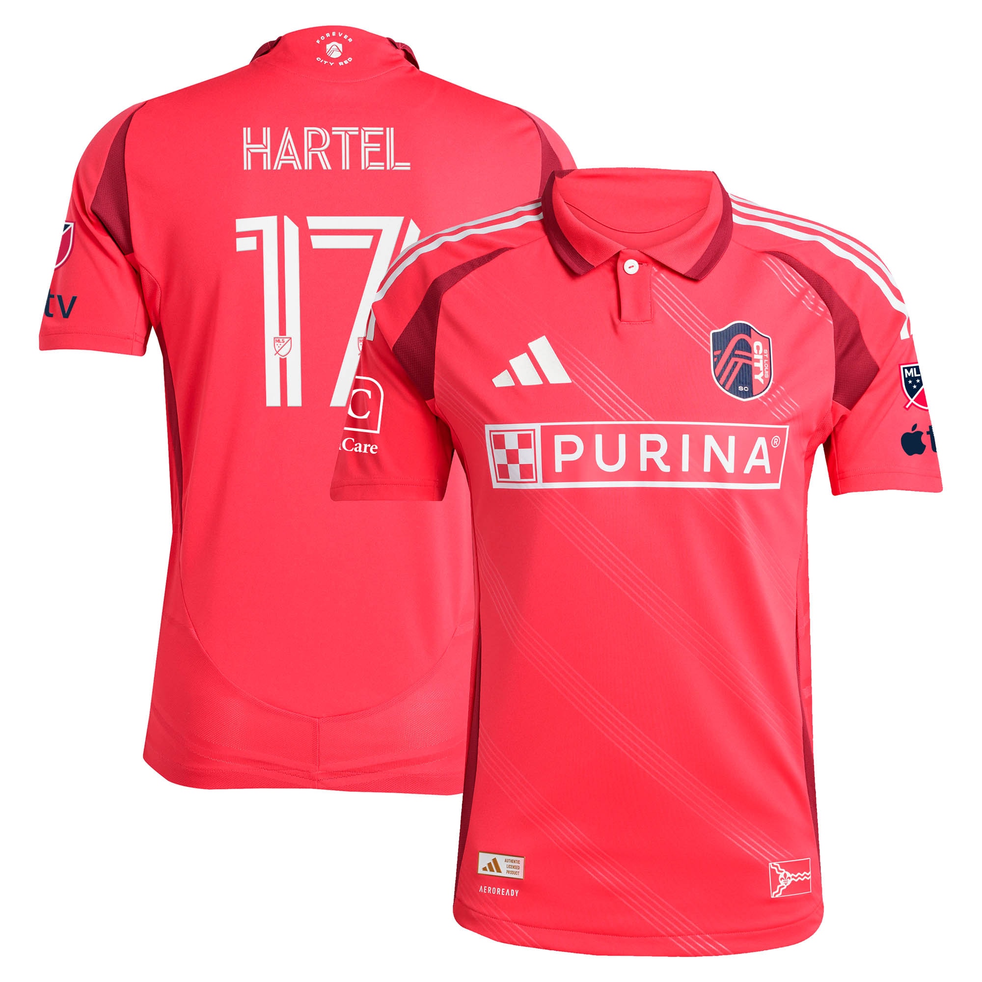 [SJH] Marcel Hartel St. Louis CITY SC 2025 Forever CITY Red On-Field Authentic Jersey - Red