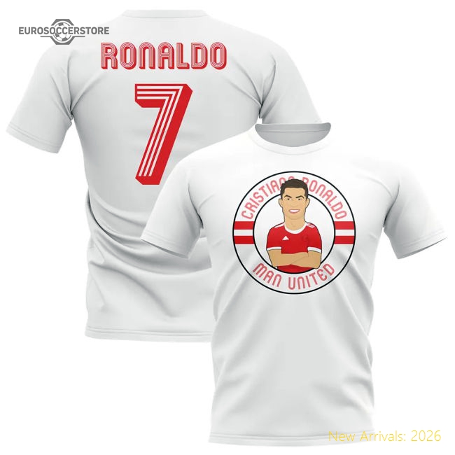 United Illustration T-Shirt White Cristiano Ronaldo Man