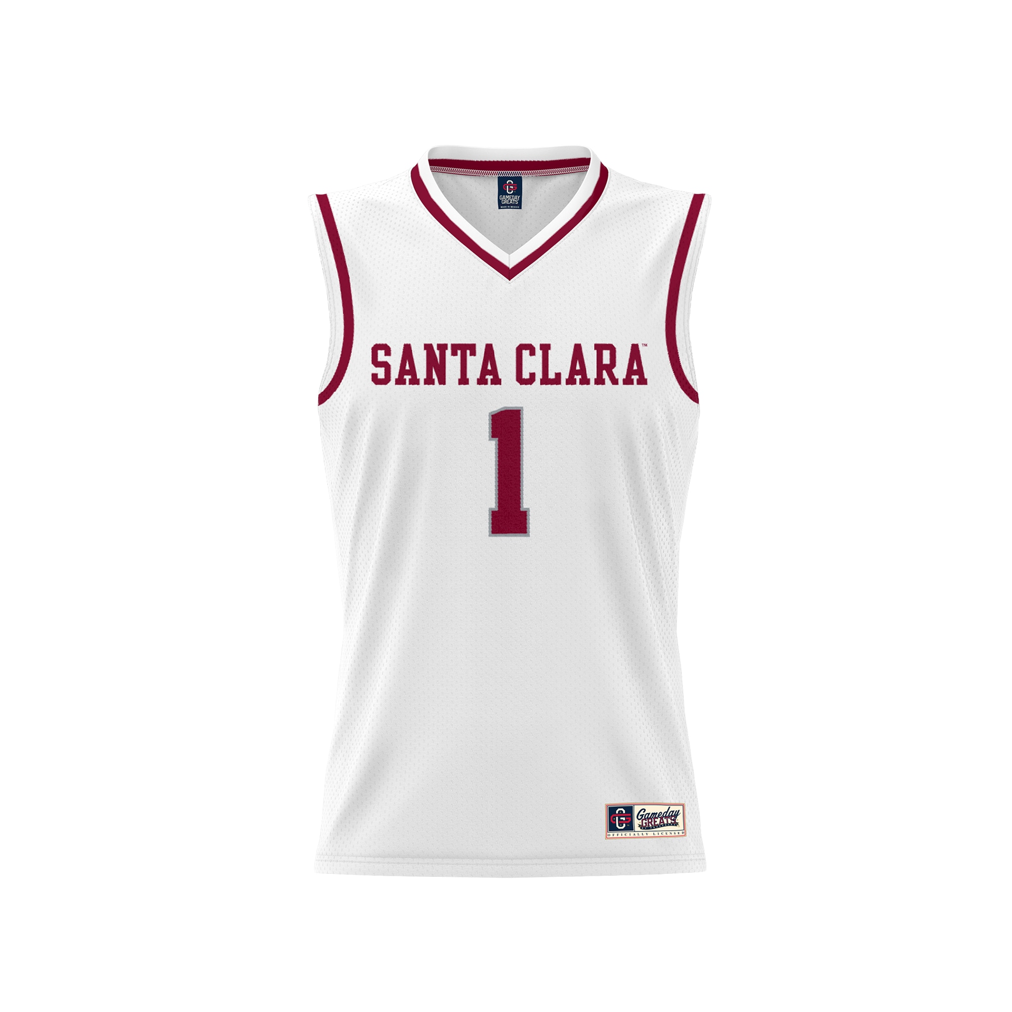 [DDG] Santa Clara Broncos GameDay Greats Youth Lightweight Collegiate Basketball Fashion Jersey - White