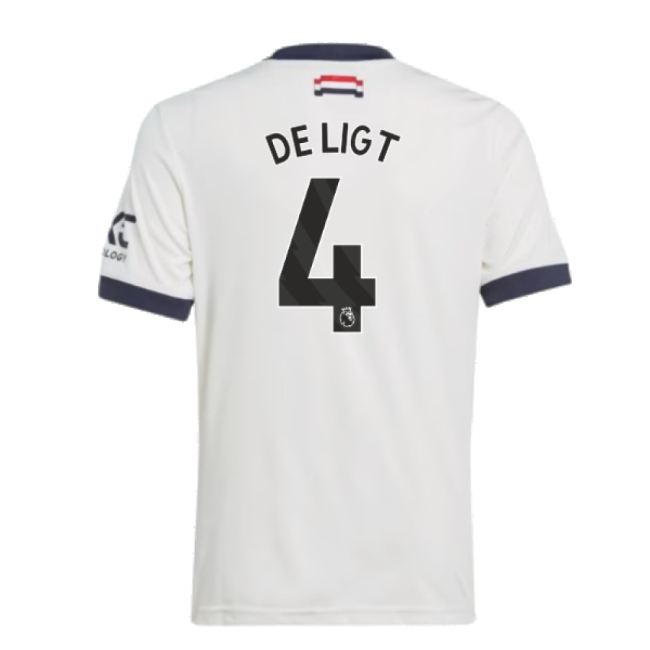 Man Utd 2024-20 Third Football Kit De Ligt Name & Number L M S Kids