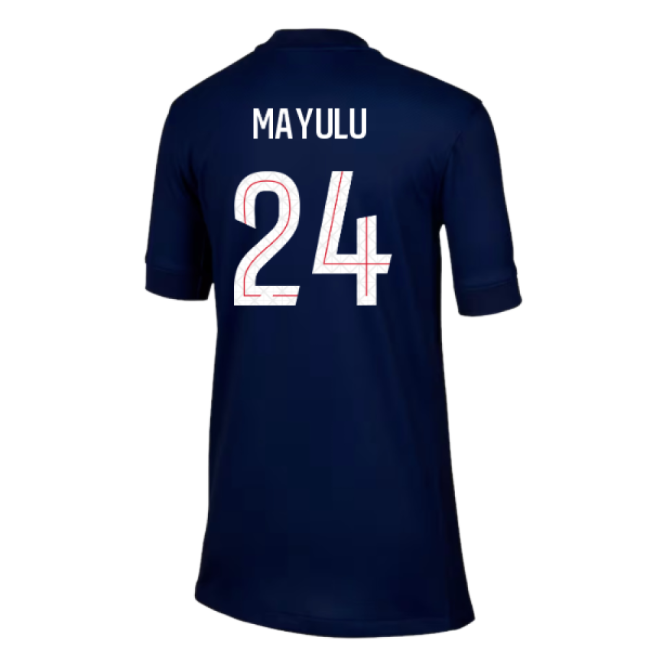 2025-2026 PSG Paris Saint Germain Home Shirt (Kids) (Mayulu 24)